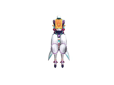 Game And Movie Character With Ornate Headpiece White Robe Purple Pink Details Oriental Inspired Design 3d model