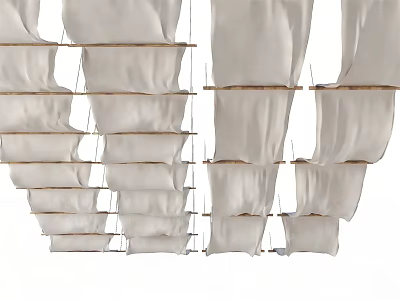 Decorative Layered Ceiling Drapery Design With Soft Hanging Fabric Details 3d model