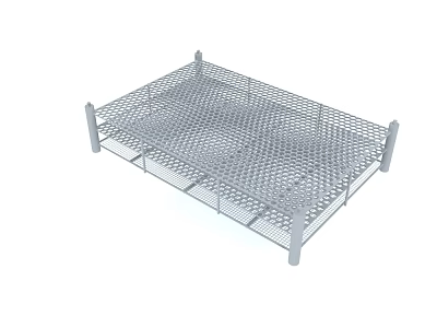 Sturdy Metal Mesh Frame Structure With Grid Design And Support Legs 3d model
