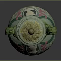 Classical Green And White Vase With Decorative Patterns Female Portrait And Double Handles Lid