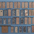 Various Wooden Barn Door Collection With Different Styles Designs And Patterns 3d model