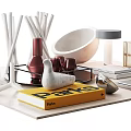 Modern Minimalist Decorative Ornament Set With Ceramic Vases Metal Candle Holders And Books