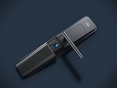 Modern Black Smart Door Lock With Electronic Screen And Fingerprint Recognition For Home Security 3d model