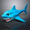 Cute Blue Shark Toy With Friendly Face And Shiny Smooth Surface