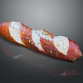 Fresh Red Crust Sliced Bread With Salt Topping And Soft Interior 3d model