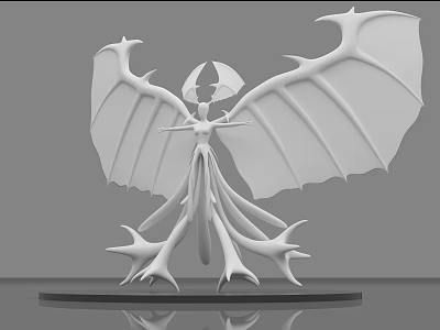 Mystical Game Movie Character 3D Model With Large Wings And Intricate Design 3d model