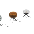 Modern Transparent Glass Globe Table Lamp with Black Tripod Base and Vintage Filament Bulb