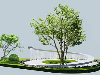 Cluster of five-pointed maple stacked water landscape stacked water landscaping landscape small scenery entrance landscape 3d model