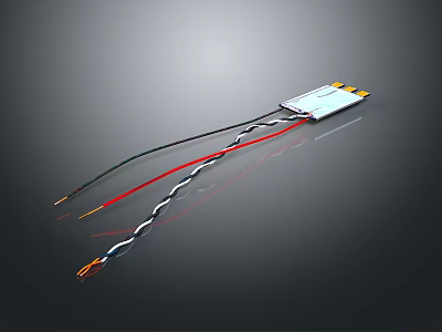 Modern Compact Computer Circuit Module With Colorful Connecting Wires And Interface Ports 3d model