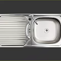 Practical Stainless Steel Kitchen Sink with Drainer Board and Faucet