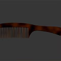 Brown Amber Plastic Comb With Smooth Handle And Multiple Teeth Design