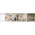 Modern Living Dining Room Interior With Beige Sofa Abstract Artwork And Coffee Table