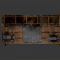 Sturdy Traditional Wooden Workbench Featuring Vise Anvil And Divided Storage Sections