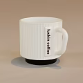 White Ribbed Coffee Mug With Lockin Coffee Label And Black Base