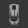 Silver Sports Car With Black Stripes Rear Spoiler And Sleek Exterior Design