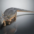 Realistic Carnivorous Dinosaur Model In Standing Pose With Spiked Back And Sharp Teeth