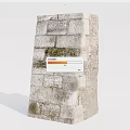 Building Exterior Wall With Weathered Stone Bricks And Natural Moss Growth