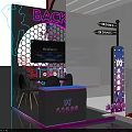 Neon Light Art Experience Hall Photo Spot with Tape Installation and Guitar