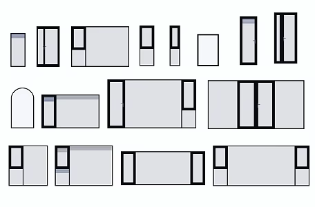 Aluminum alloy narrow side window 3d model