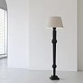 Modern Black Floor Lamp With Round Decorative Knobs And Light Shade In Minimalist Interior 3d model