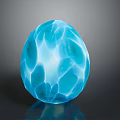 Blue Egg Shaped Translucent Decorative Lamp With Textured Surface And Glowing Effect