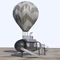 Modern Hot Air Balloon Shaped Play Equipment With Slide And Platform Structure