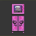 Cute Pink Mini Fridge With Kitty Themed Screen And Butterfly Heart Rainbow Design