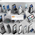 Modern all-in-one machine self-service machine number machine inquiry machine ticket machine 3d model