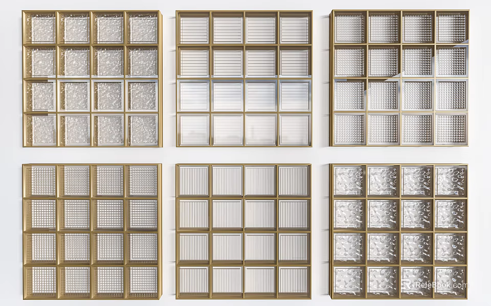 Modern Room Dividers With Various Grid Patterns And Decorative Designs 3d model 
