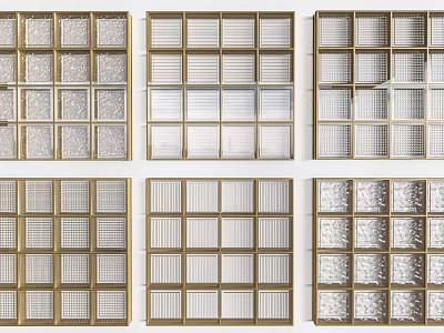 Modern Room Dividers With Various Grid Patterns And Decorative Designs 3d model