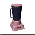 Electric Pink Household Blender With Transparent Cup Handle And Control Buttons