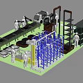 Smart Industrial Park With Automated Production Line Robots Workers And Storage Racks