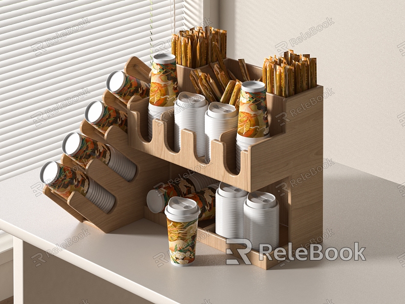 Beverage milk tea rack milk tea cup straw model