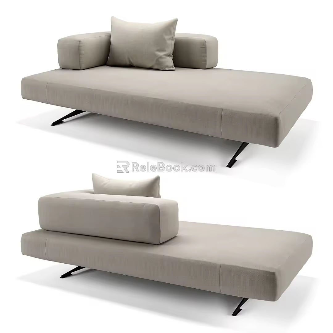chaise longues chaise longues double sofa 3d model