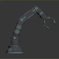 Industrial Robotic Arm With Articulated Joints Gripper Tool And Sturdy Base For Automation