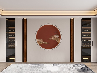 New Chinese style living room background wall ornaments 3d model