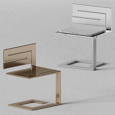 Modern Leisure Chair With Metal Frame Soft Cushion And Two Tone Design 3d model