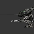 Futuristic Robotic Creature With Metallic Exoskeleton Multi Legged Design And Laser Emissions
