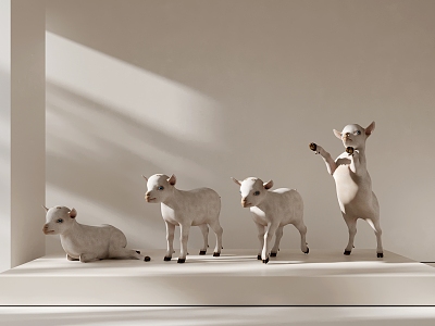 Modern Ornaments Lamb Animals 3d model