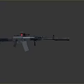 Modern Tactical Rifle With Red Scope And Green Laser Sight For Precision Shooting