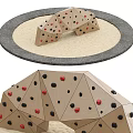 Playground Climbing Equipment With Geometric Shapes And Grip Holds In Sand
