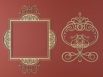 European-style Metal Carved European Pattern Hollow Carved Pattern 3d model