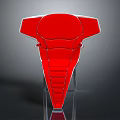 Stylish Modern Red Chair With Eye Catching Sculptural Design And Transparent Legs
