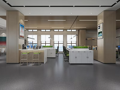 modern public office area office space 3d model