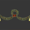 Christmas Themed Home Living Supplies With Wreath Garland Red Bow And Golden Bells