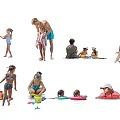 People Enjoying Summer Water Fun And Activities