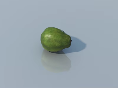 Fresh Green Guava Fruit On Smooth Surface With Reflection And Shadow 3d model