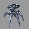Smart Machine With Mechanical Spider Design And Multiple Metallic Legs 3d model