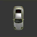 Silver Porsche Style Sports Car With Sleek Design And Reflective Surface On Gray Background
