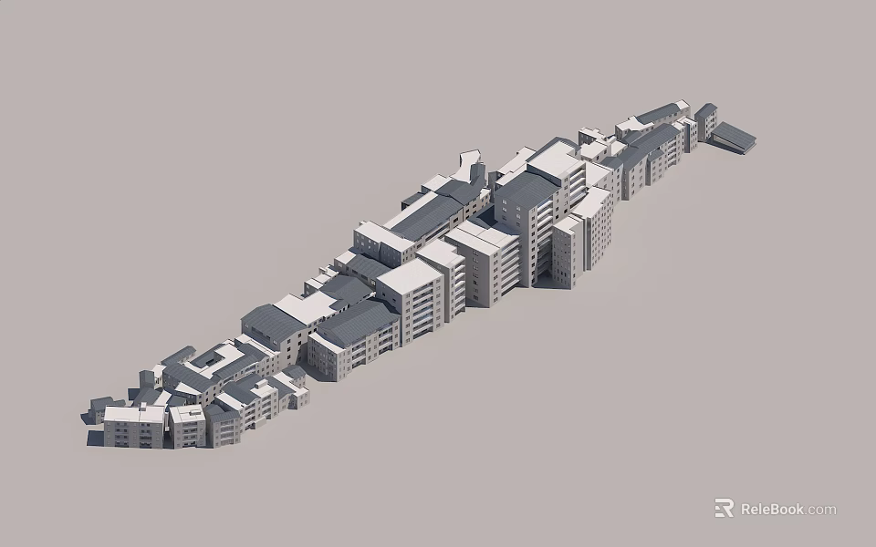 Modern Urban Building Complex With Multi Story Structures And Arranged Architectural Design 3d model